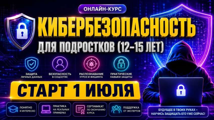 🛡️ КИБЕРБЕЗОПАСНОСТЬ ДЛЯ ПОДРОСТКОВ (12–15 ЛЕТ) | СТАРТ В ИЮЛЕ