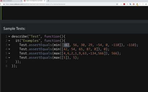 Решение задач Codewars: Find Maximum and Minimum Values of a List