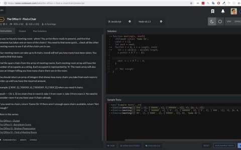 Решение задач Codewars: The Office V - Find a Chair